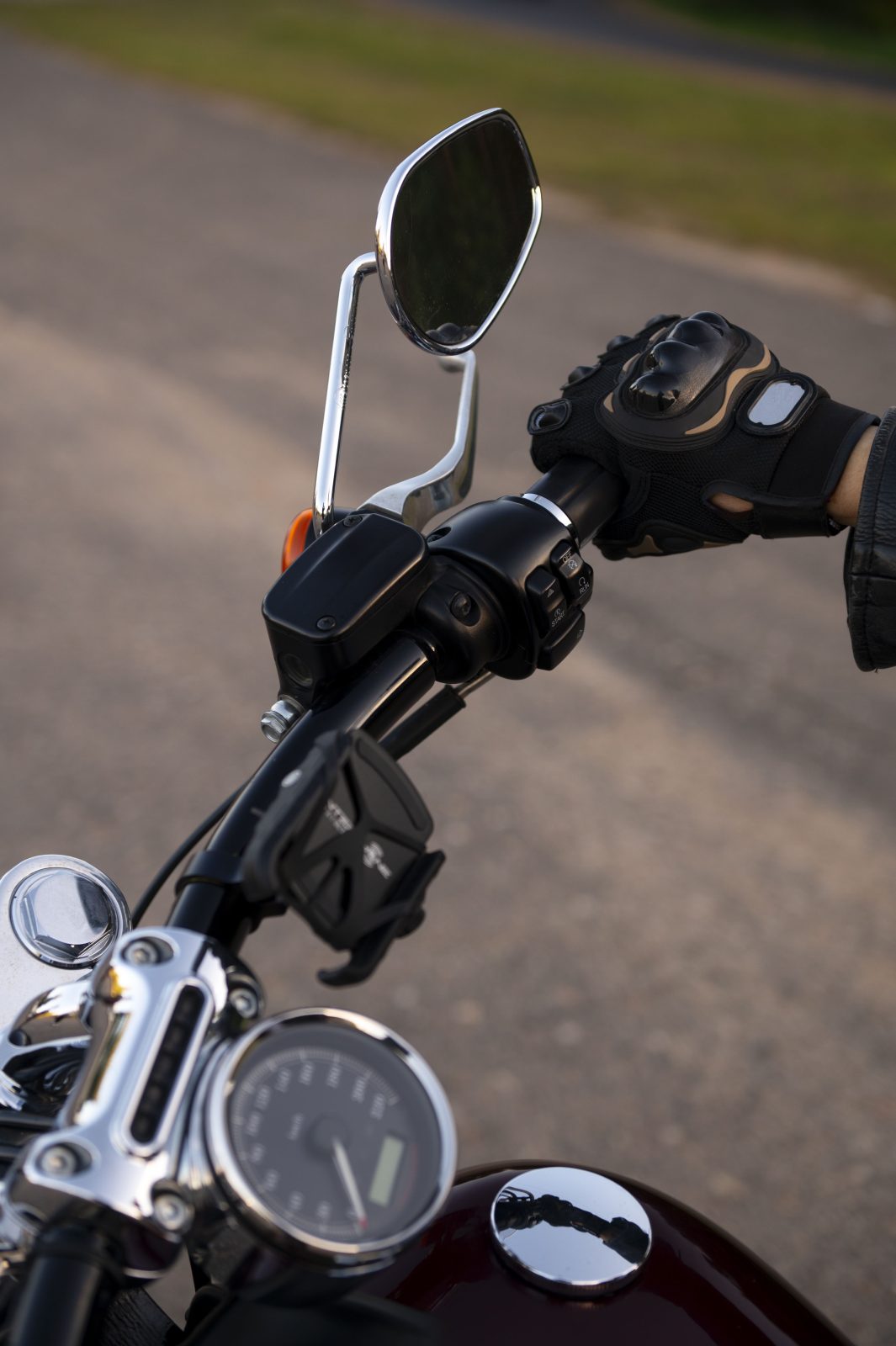 high-angle-senior-woman-with-motorcycle